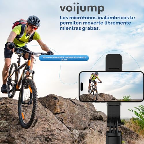 Miniatura 8 de Voijump Mini Mic Pro - Micrófono Inalámbrico Para Iphone, Ipad Y Android Paquete De 2 - Micrófono De Solapa Con Usb-C Para Grabación De Video, Entrevistas, Podcasts, Vlogs, Asmr, Tiktok Y Youtube