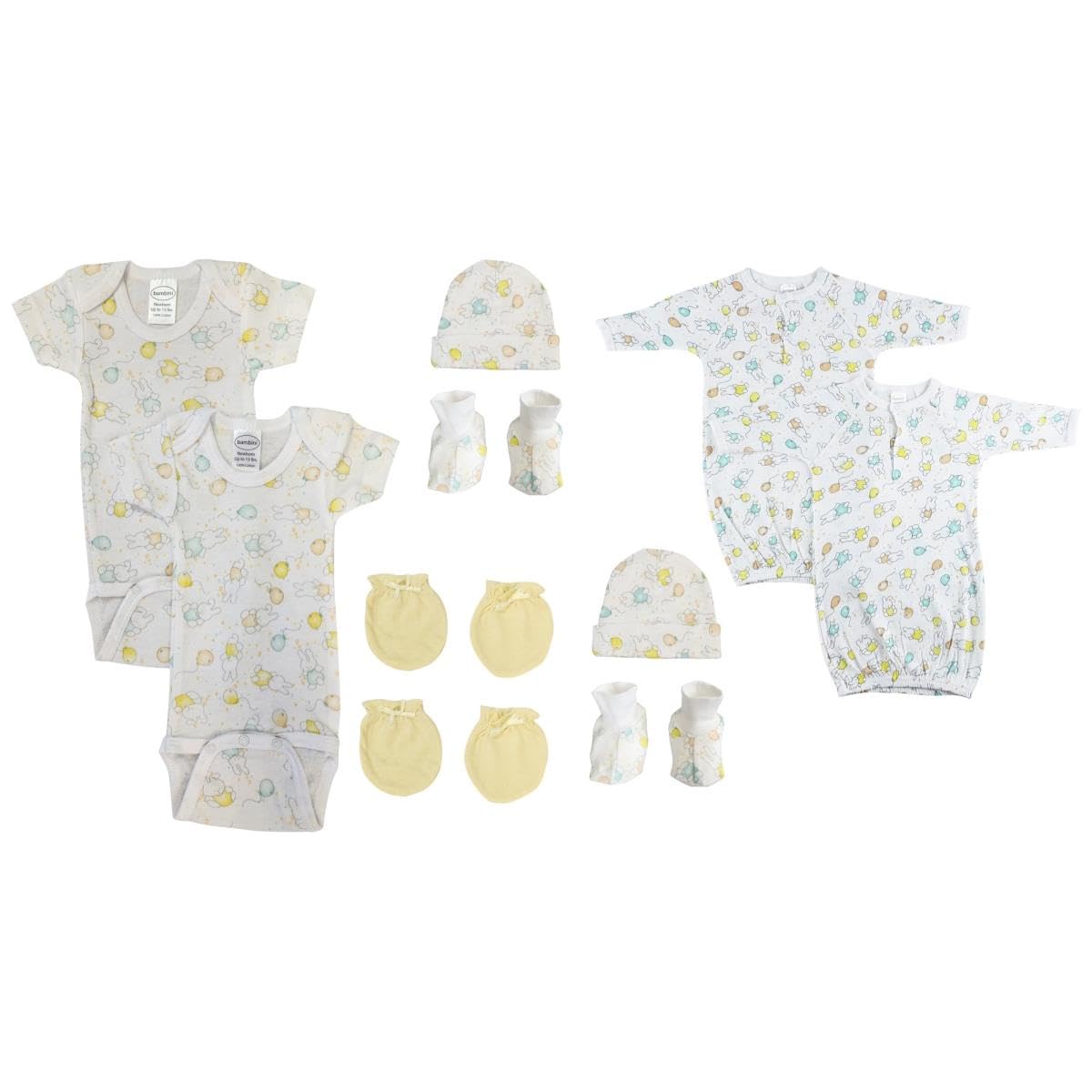 Bambini NC-0662 Unisex Newborn Baby 10 Piece Layette Sets, White