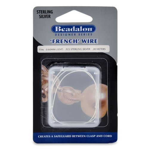 Beadalon French Wire 0.6mm .925 Sterling Silver, 12-Inch