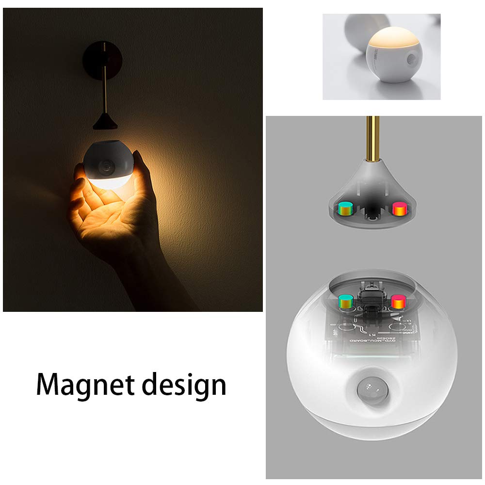 La luz del Sensor, Armario de luz, LED portátil Noche la luz, Iluminación de la Noche, lámpara de Pared del Cuerpo Humano Inteligente inducción de Noche luz cálida,1