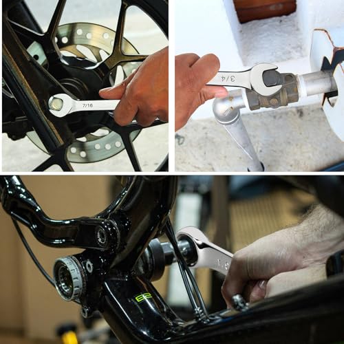Image of MAXPOWER 9 /16 Inch Combination Wrench Set, Professional Open and Box End Spanners with Mirror Finish, Made with Forged and Heat-Treated Cr-V Steel, 12-Point Design