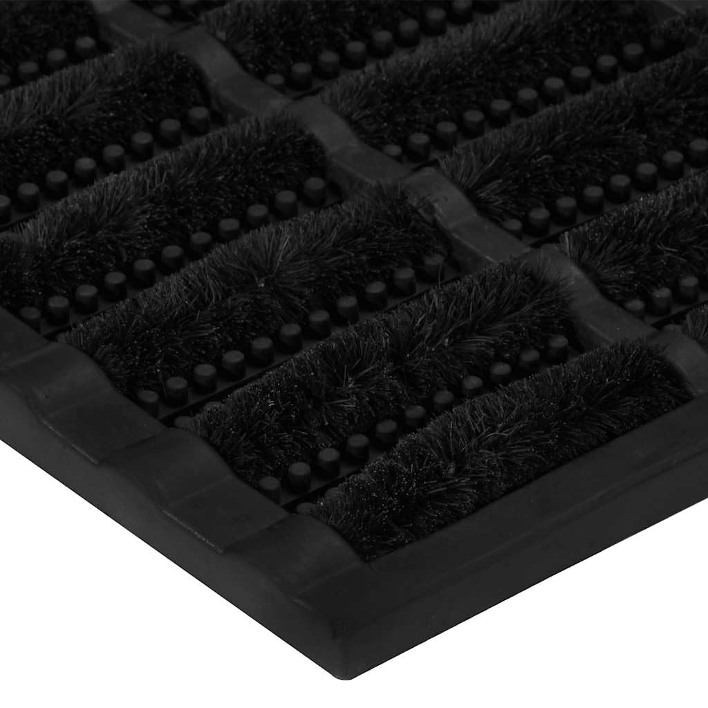Felpudo Rectangular 45x75 cm Caucho y fibra de coco | Parte inferior de goma antideslizante, antisuciedad, aspiradora, plegable, para interior y exterior