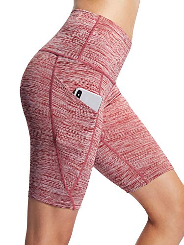 Neleus Women's 2 Pack Workout Running Yoga Compression Shorts Tummy Control High Waist,9035,Black/Red,Us S,Eu M #TOP4
