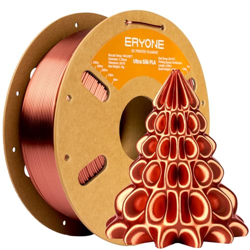 Image of ERYONE Silk Filament PLA+ 1.75mm Upgraded Shiny 3D Printer Filament, Gloss Finish, Fit Most FDM Printer Stable Printing,1kg (2.2LBS) /Spool, Copper