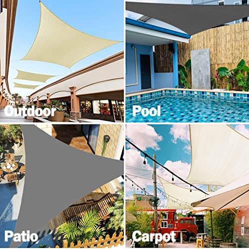 HEYOMART Sun Shade Sail Waterproof 2x2x2m Triangle, 98% UV Block PES for Garden Patio Sunscreen Canopy Sunsail with Free Ropes, Orange - Image 5