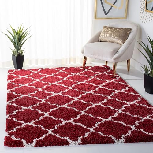 Image of Modern Micro Fiber Rug /Carpet for Hall, Bedroom, Kichen, Kids Room, Baby Room Etc.Color-. Red Ivory II Size 3x5 feet