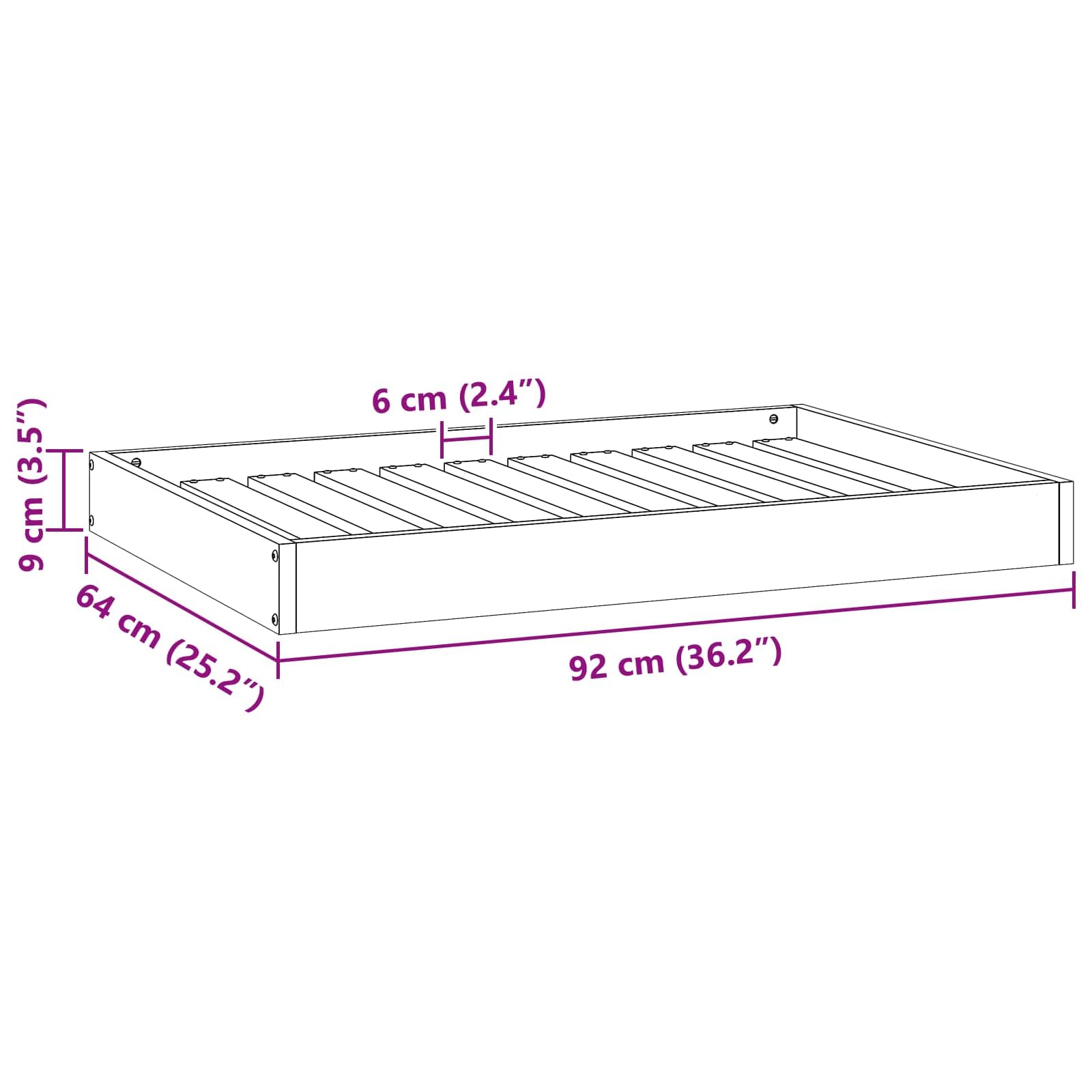 Cuccia per cani marrone cera, 92 x 64 x 9 cm, in legno massiccio di pino, robusta e durevole, per interni, comodo posto per dormire per animali domestici, cuccioli e anziani, non danneggia le