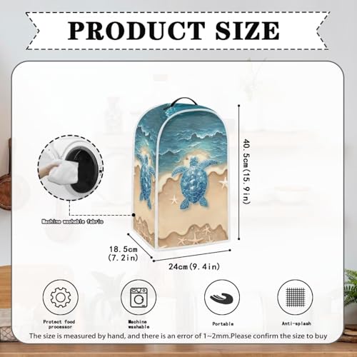 Image of Talayituse Beach Turtle Starfish Print Blender Dust Cover, Fingerprint Protection Cover for Stand Mixer or Coffee Machine, Home Kitchen Appliance Covers for Stain Dust Resistant Supplies