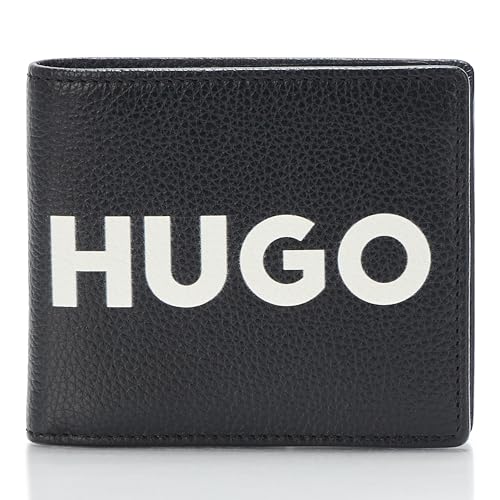 HUGO, Malick Carteira dobrável com logotipo grande, espaço sideral preta, tamanho único, espaço sideral preto, 4.3 Inch