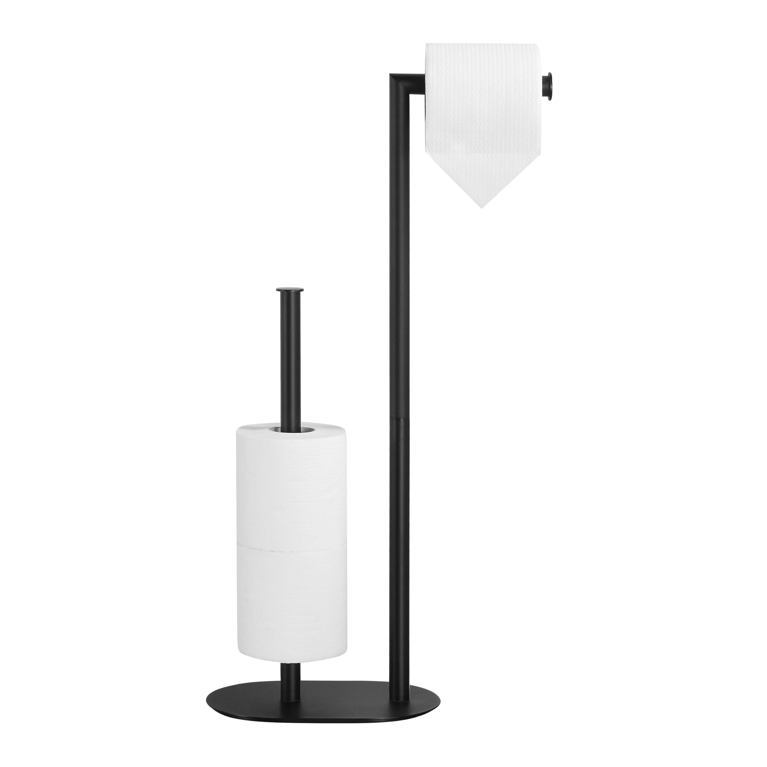 BVL Standing Toilet Paper Holder, Black, Stainless Steel Toilet Paper Holder, Standing, Toilet Paper Stand