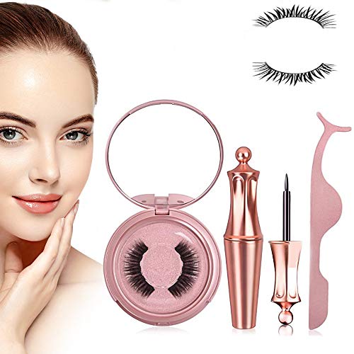 Magnetic Eyeliner, Magnetic Eyelashes with Lashliner with Handmade Reusable 3D Magnetic Natural False Lashes Kits