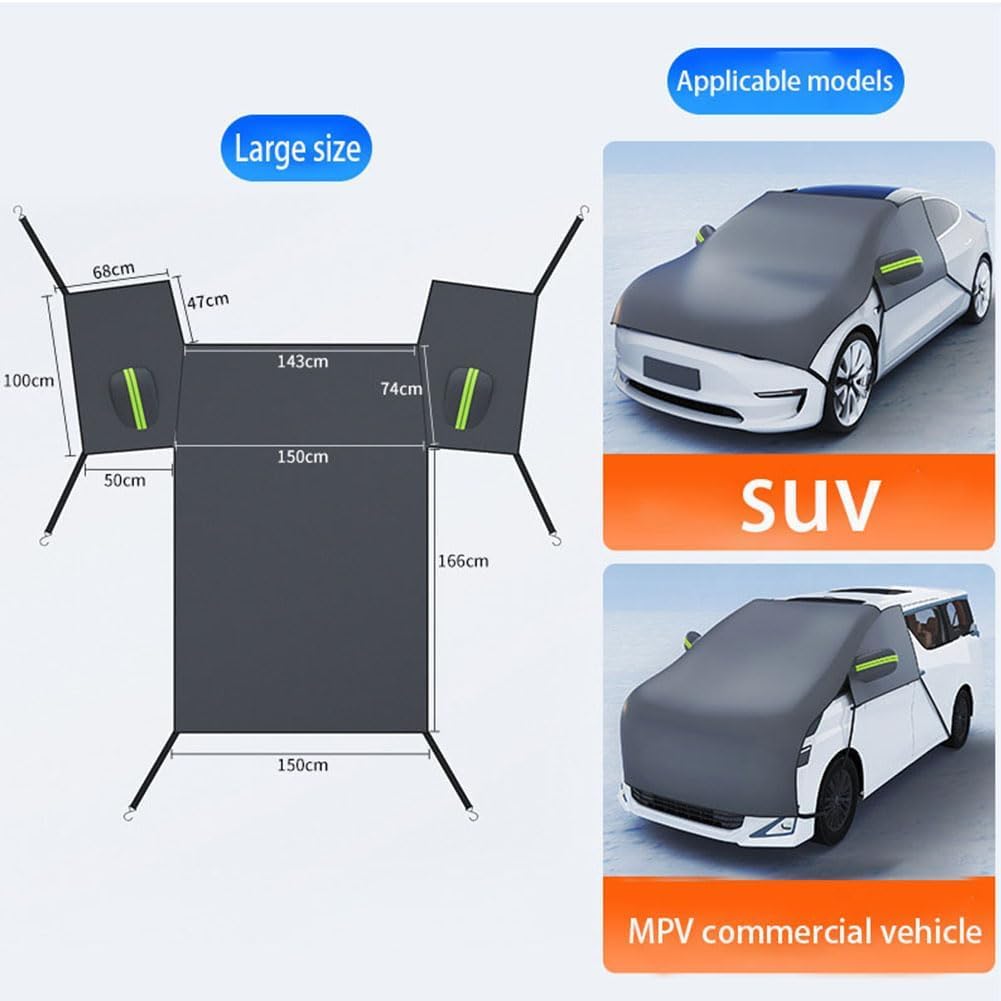 Couverture Pare Brise Voiture Hiver pour Fiat Fullback 2016+, Protecteur Pare Brise Voiture, ProtèGe Pare Brise Hiver, BâChe Pare Brise Protection Couverture Repliable,L/240 * 150cm