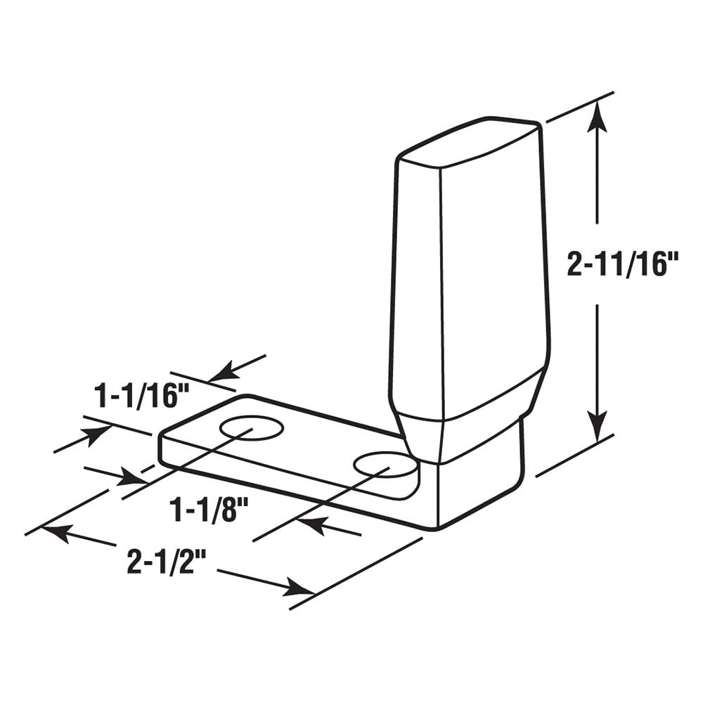 Sentry Supply 658-1022 odbojnik do drzwi, wysokość 2-11/16", stal, szczotkowane aluminium, szary gumowy zderzak, 1 szt