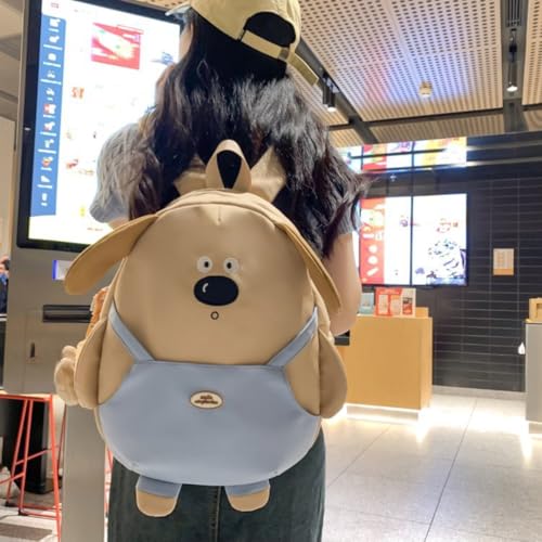 Kawaii Puppy Backpack with Cartoon Charm for Women Cute Large Capacity Ainmal Dog Bag for Travel Outdoor (White,Medium)3