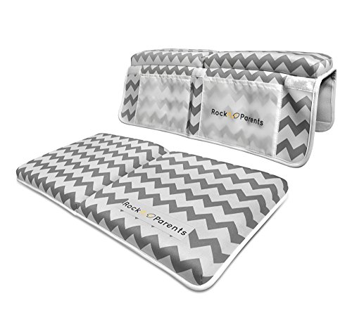 Image of Rockit Parents Bath Kneeler and Elbow Rest Set - Neoprene Padded Cushions for Baby Bathtub Comfort and Safety, Thick Extra Wide Non-Slip Pad & Arm Rest with Suction Cups, for Moms, Dads, Toddlers