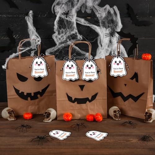 Etiquetas de feliz Halloween ghost boo con cuerda para bolsas de golosinas y regalos 5
