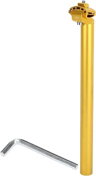 Bike Seat Post 31.6x400mm Bike Saddle Post Seat Tube Aluminum Alloy Gold Tone Extra Long Adjustable Angle