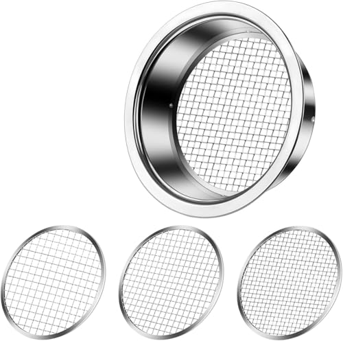 Soil Sifter Garden Riddle Sieve Set, Compost Sifter Contain 3 Sieve Mesh, Stainless Steel Rock Garden Sieve ,Fine Mesh Sieve for Topsoil, Metal Dirt Strainer Dirt Trapping Beach Sand Gravel Sift