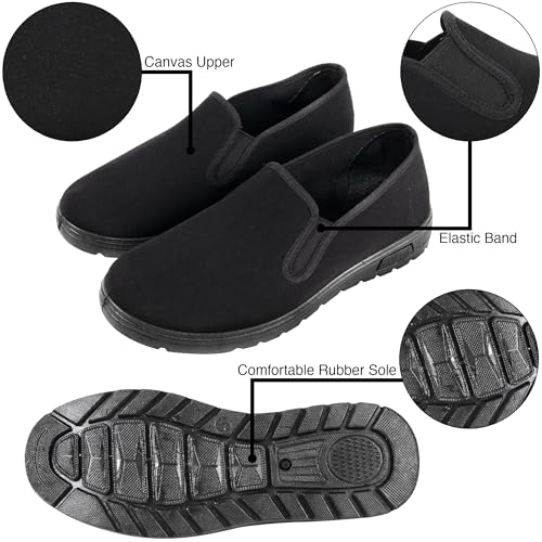 20 Pack Bulk Tennis Shoes for Homeless Men, Women, Summer, Winter | Black House Shoes for Guests Bulk Washable Sizes S, M, L2