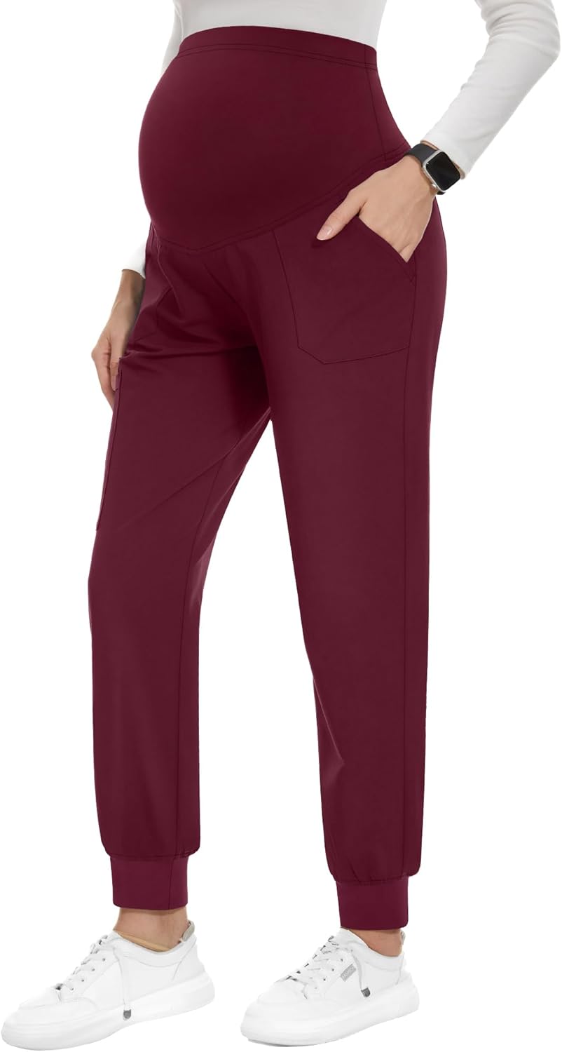 PACBREEZE Women's Maternity Scrubs with 6 Pockets, Workwear Maternity Jogger Scrubs Pregnancy Pants, S-XXL - Image 7
