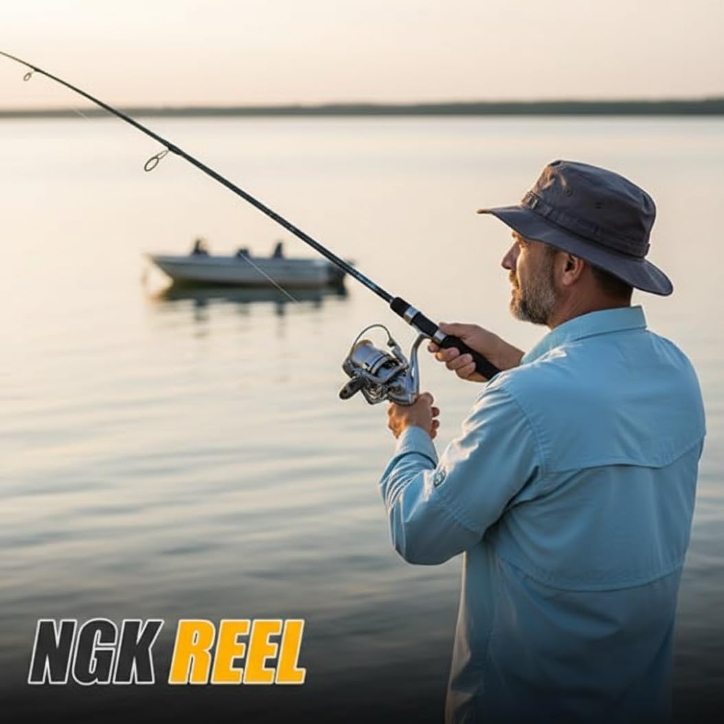 Carrete de Pesca de fundición Larga - NGK10000 Carrete de fundición a Distancia de Alto Rendimiento, 17+1 rodamientos de Bolas de Acero Inoxidable Agua Salada Agua Dulce Spinning