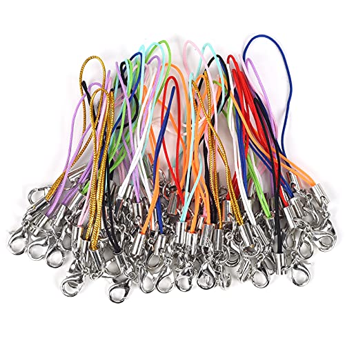 50Pcs Colorful Strap Charm Cords Lariat Clip Lobster Clasp Using As Trinkets,Cellphone Charms,Crystal,Keyring,Badge Holder & Other Decoration Diy Handmade Jewellery Making Accessories #TOP8