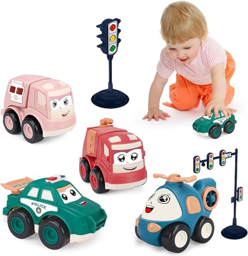 LAIBUY Baby Toys 1 Year Old Boys Gifts, Toddler Toy Cars 12-18 Months Pull Back Boy Cars 4PCS Gifts for 1 2 3 Year Old Boys Girls