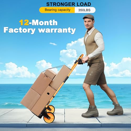 image for SINOSPARK 350 LB Capacity Upgraded Folding Hand Truck Dolly,Portable D