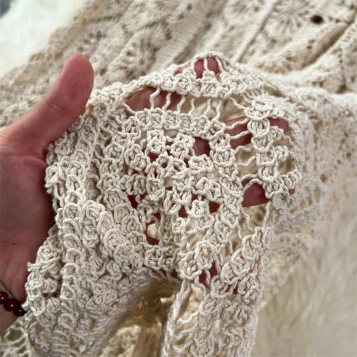 Women Summer Cardigan Crochet Hollow Out Sleeveless Single Breasted Long Sweater Bohemian Beach4