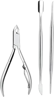 Cuticle Pusher, Cuticle Nipper & File - Professional Nail Cuticle Remover Cutter Clippers Tool for Gel Nail Art Fingernails Toenails - 3 Pieces Manicure Tool Set by Wisse Make Up
