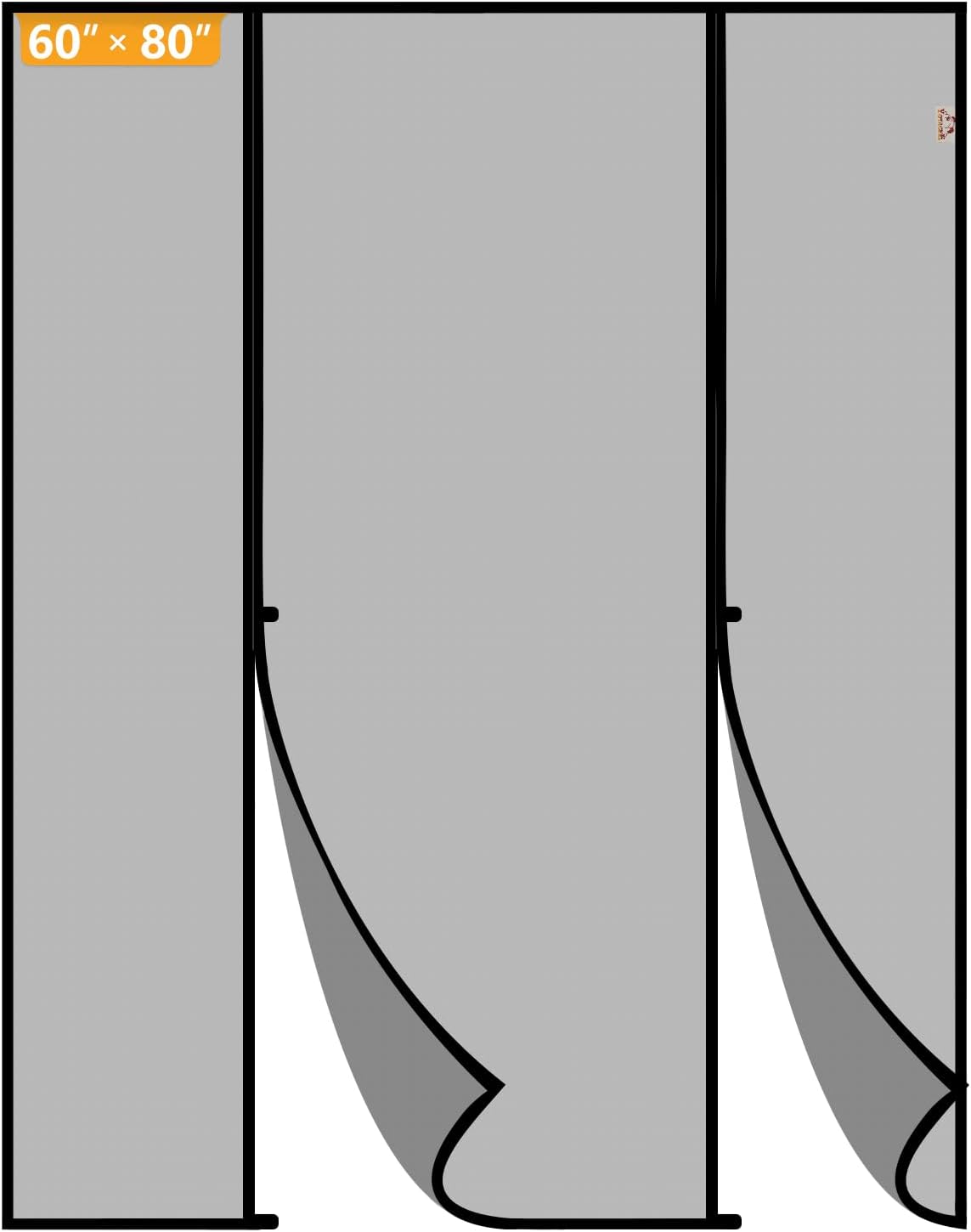 Yotache Magnetic Screen Door for Sliding & French Doors 60"x80", Screen Size 62"x81", Double-Sided Opening Screen Reinforced Mesh with Strong Magnets for Large Front/Back Patio Doors