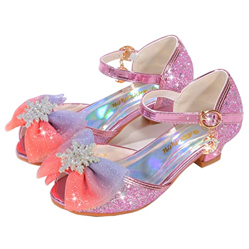 JOEupin Toddler Little Girls Dress Shoes Glitter Low Heel Mary Jane Sparkle Party Wedding Princess Pumps Flower Girl Shoes