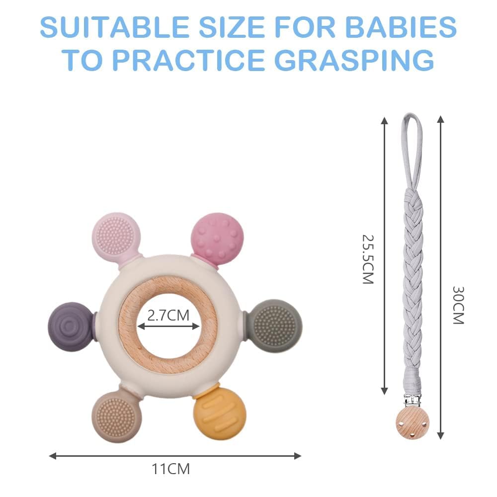Vicloon Teething Toys, Sensory Chew Toys, BPA Free Silicone Teether Chew Toy, Easy to Hold and Clean Up - Image 2