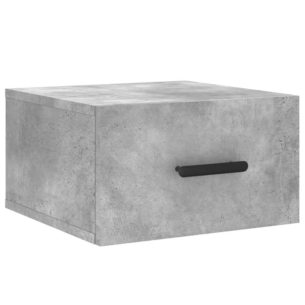 2 comodini da parete in legno grigio cemento, 35 x 35 x 20 cm, da appendere, con spazio per camera da letto, ufficio, corridoio, pratico armadio portaoggetti con ripiano e scomparto per ordine