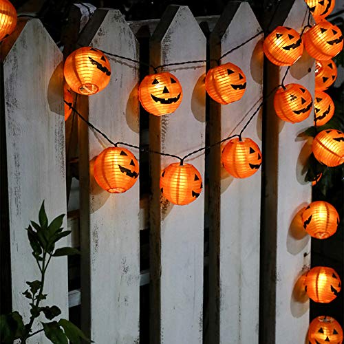 Halloween Pumpkin Lantern Lights Outdoor, 8.5Ft Plug in Orange Halloween Decorations String Light with 10 LED Jack O’ Lantern Lights, Hanging Fairy Lights Waterproof for Yard Party Patio Garden Window Halloween Pumpkin Lantern Lights Outdoor, 8.5Ft Plug in Orange Halloween Decorations String Light with 10 LED Jack O’ Lantern Lights, Hanging Fairy Lights Waterproof for Yard Party Patio Garden Window