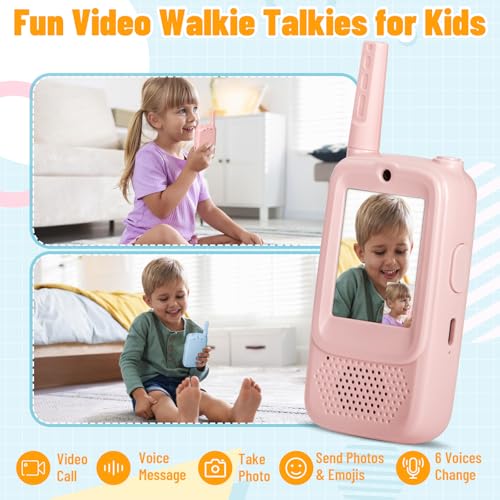 Video Walkie Talkies for Kids, 2 Pack Rechargeable 6-in-1 Video Calling, Long Range, Photo - image 3