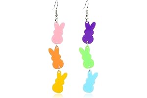 WCRAZYE Handmade Easter Earrings for Women Colorful Rabbit Flower Basket Egg Bunny Earrings