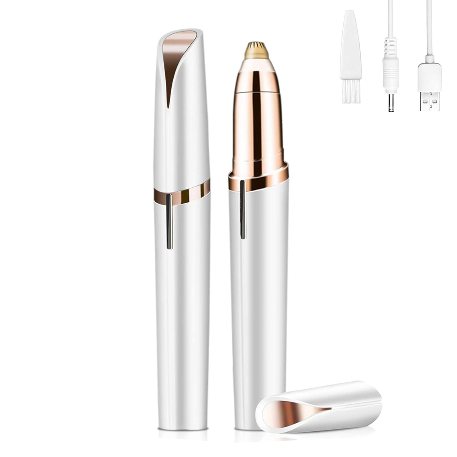Depiladora de mujer, afeitadora para cejas y labios, vello corporal y facial (blanco)