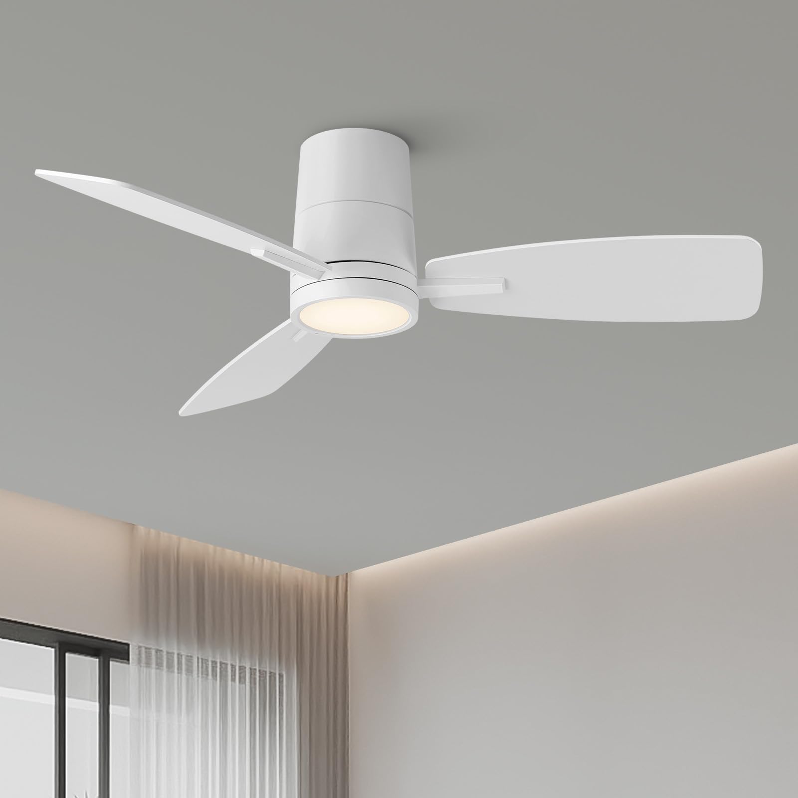 TALOYA Ceiling Fan with Lights and Remote Control 42 inch Multifunctional Quiet Fan with Three Color Temperature and High Brightness Light and Reversible Blades