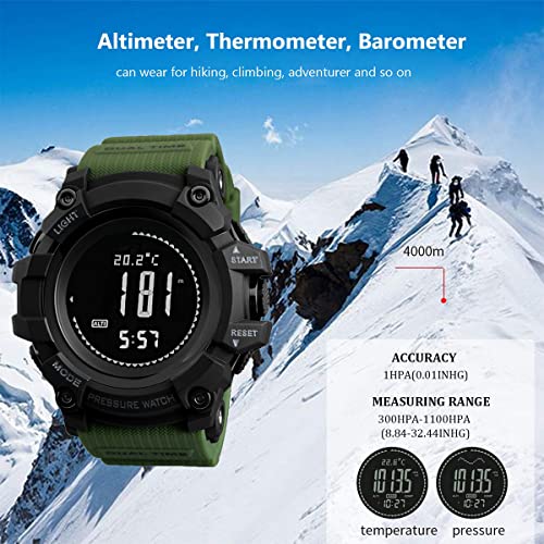 Aoslsi Watch Compass, Altimeter Barometer Thermometer Temperature, Pedometer Watch, Military Army Waterproof Outdoors Sport Digital Watch For Men #TOP1