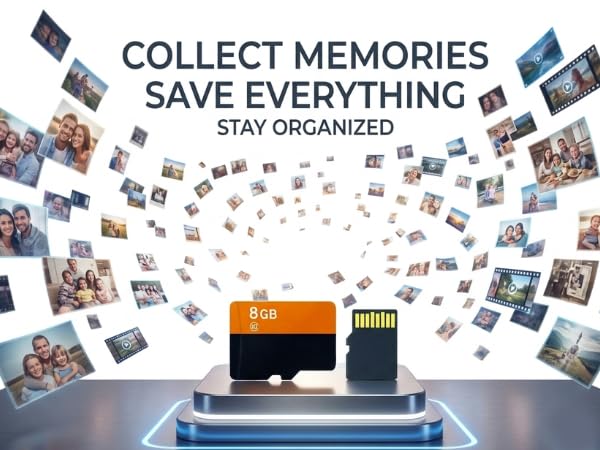Image of 8GB microSDXC Memory Card Class 10, V30 | 20MB /s Read, 10MB /s Write Speed | Compitable with Smartphones, Camera, CCTV | Drop Protection | Memory Card