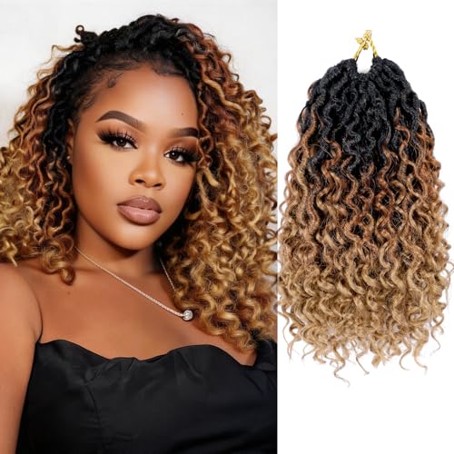 10 Inch Goddess Locs Crochet Hair, 6 Packs, T1B/30/27