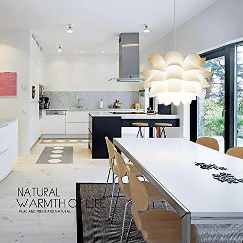 Suspension fleur E27 lustre puzzle blanc 36cm pour illuminer la table du restaurant - 2
