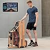 RW8 Plus Foldable Wood Water Rowing Machine with APP, Rowing Machine Water Resistance for Home Use with LCD Monitor, Wood Indoor Rower, Soft Seat