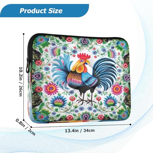 Funda para portátil de 13-14 pulgadas diseño gallo floral miniatura 3