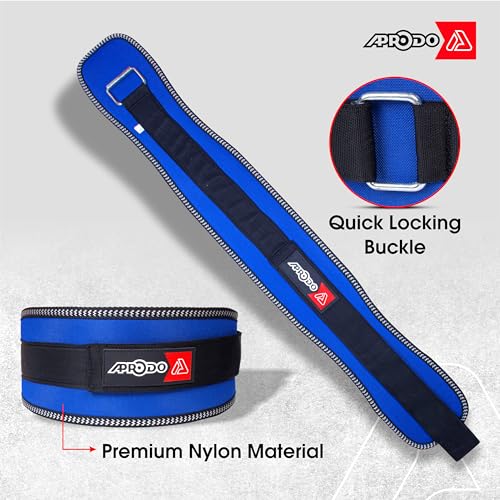 Image of APRODO Unisex 5'' inch Wide Nylon Eva Waist Support Belt Sport Pressurized Weightlifting Bodybuilding Fitness Squatting Training Lumbar Back Supporting Safety Belt