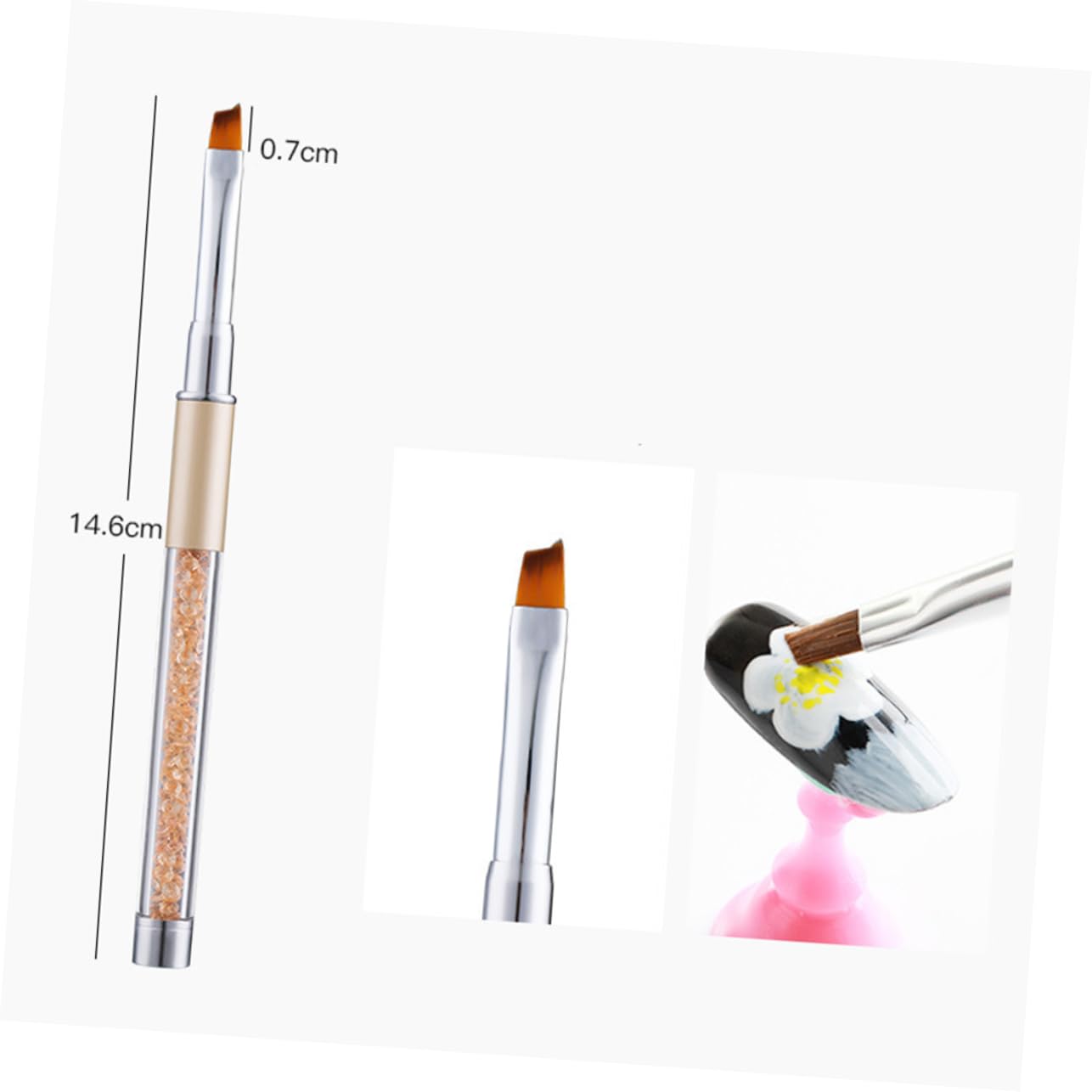 minkissy Juego De 2 Pinceles Para Uñas Herramientas De Manicura Acrílica Para Uso En Salón En Casa 5 Unidades X 2
