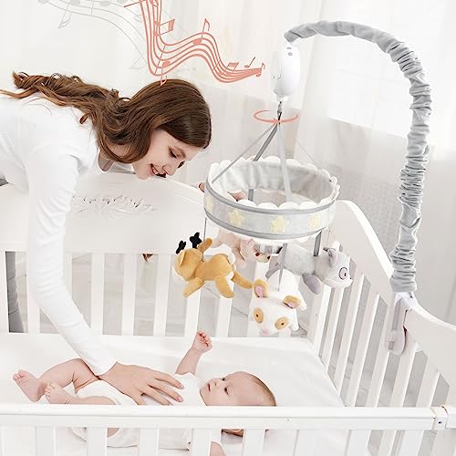 Baby Mobile for Crib,ACRABROS Crib Mobile for Boys Girls,35 Lullabies Digital Musical Box,Woodland Nursery Decor Toys,Forest Animals