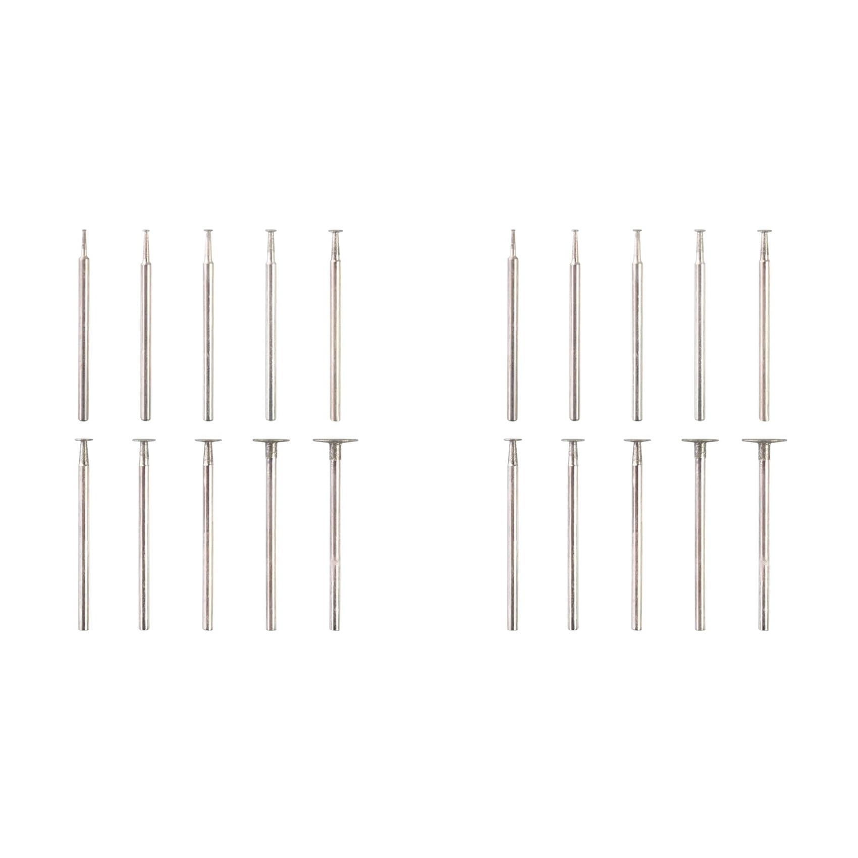 Jnchdghwa As Shown 20Pcs T Shape Burr - 3/32Inch Shank Mini Channel Cutting Burs Mounted Stone Carving Bits