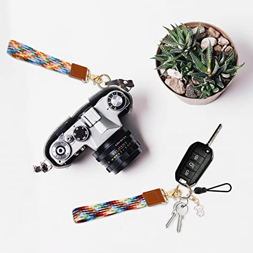 Ifintechno 2 Pieces Elastic High-End Soft Nylon Weave Badge Lanyards, Wristlet Keychain Lanyard For Keys, Cellphone, Wallet,Camera, Id Badges, Knitted Lanyard For Women And Men Classy Gift For Friends #TOP3